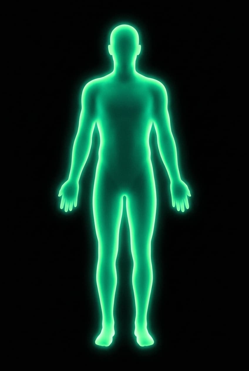 A vibrant, energized body glowing after drinking Death by Tea matcha
